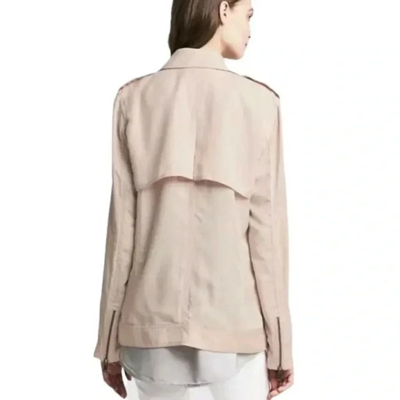 Banana Republic Drapey Moto Lightweight Jacket in Pastel Pink Pearl Size S Small - Picture 4 of 6